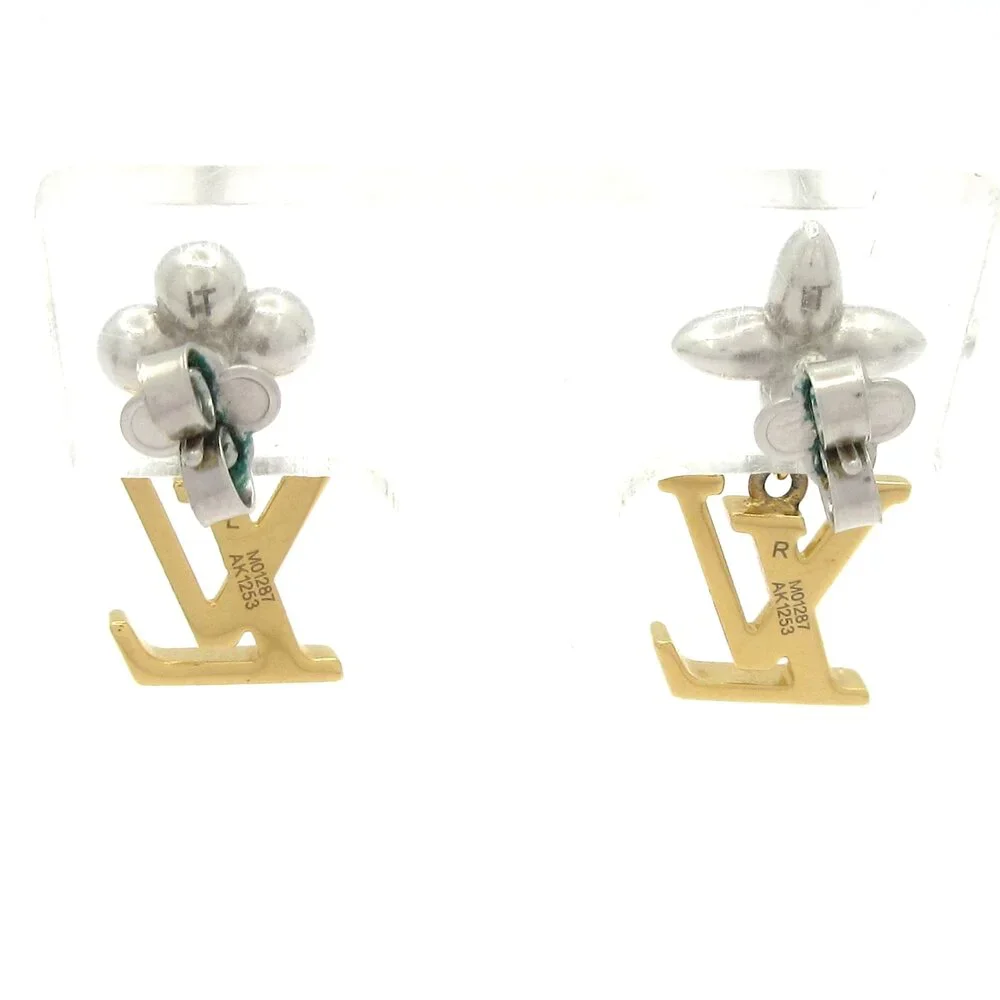 Louis Vuitton Pendant LV Iconic Flower Earrings M01287 Silver Gold Clear
